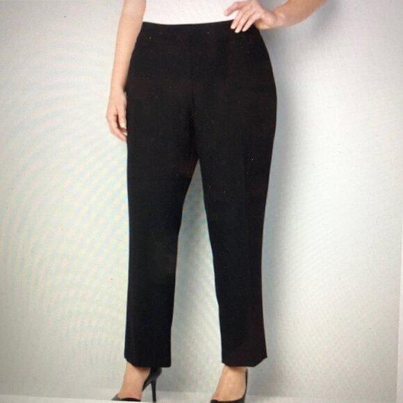 Avenue Black Pull On Dress Pants 14 Tall with Tummy Control mesh panel - Picture 1 of 7